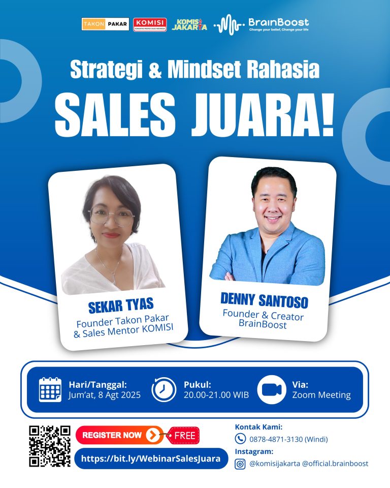 Webinar KOMISI Kupas Sales Juara: Mindset Jadi Senjata Utama untuk Profesi Sales Tiga Terbesar di Indonesia